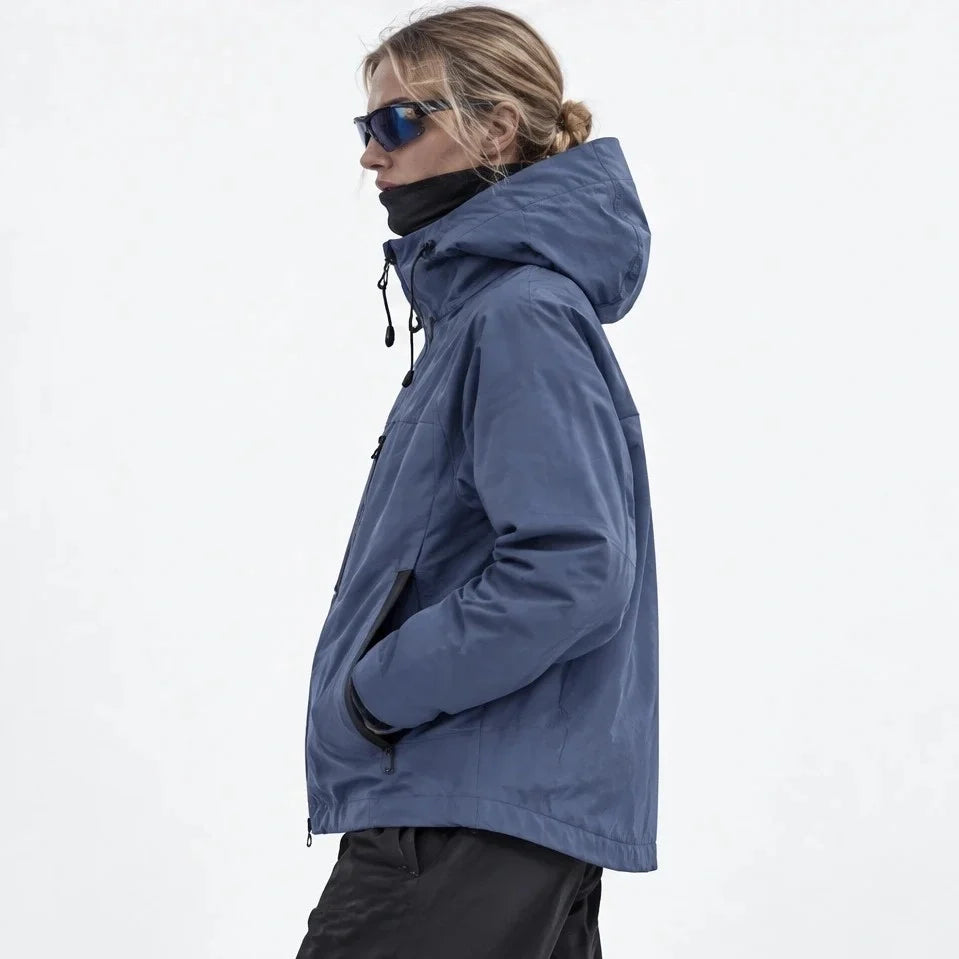 How - Unisex 12K Hooded Waterproof Jacket - Navy Blue