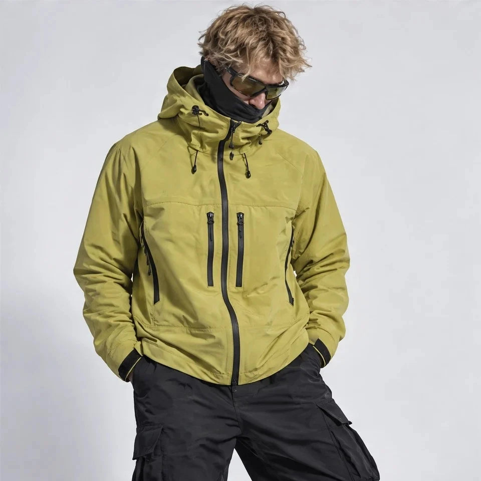 How - Unisex 12K Hooded Waterproof Jacket - Yellow