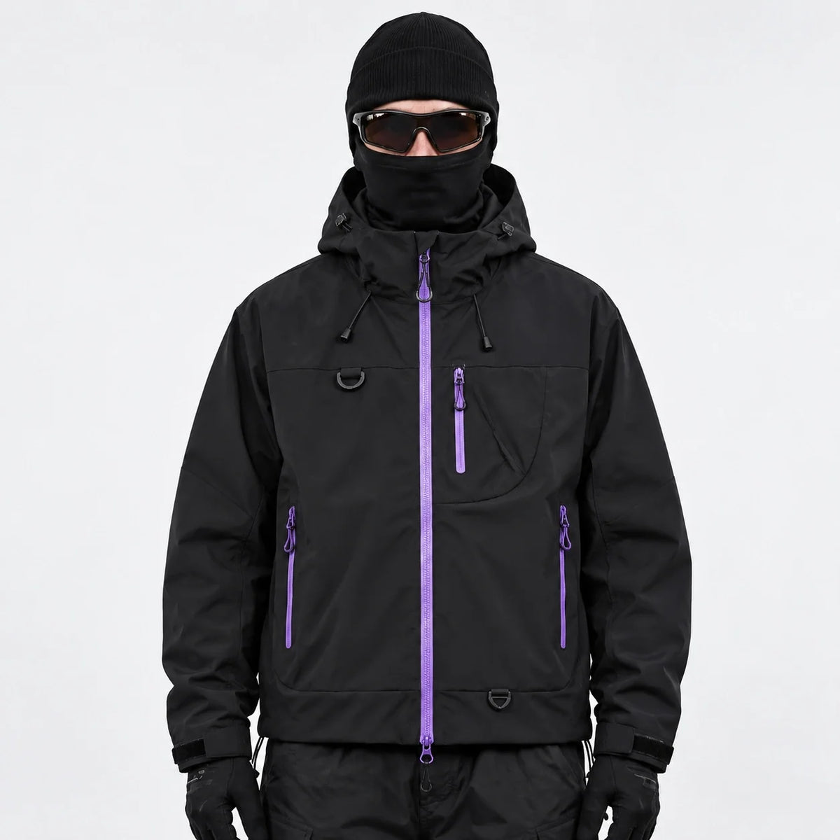 Caw - Unisex Windproof Breathable & Packable Waterproof Jacket - Black