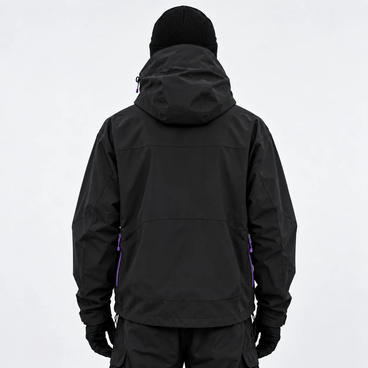 Caw - Unisex Windproof Breathable & Packable Waterproof Jacket - Black