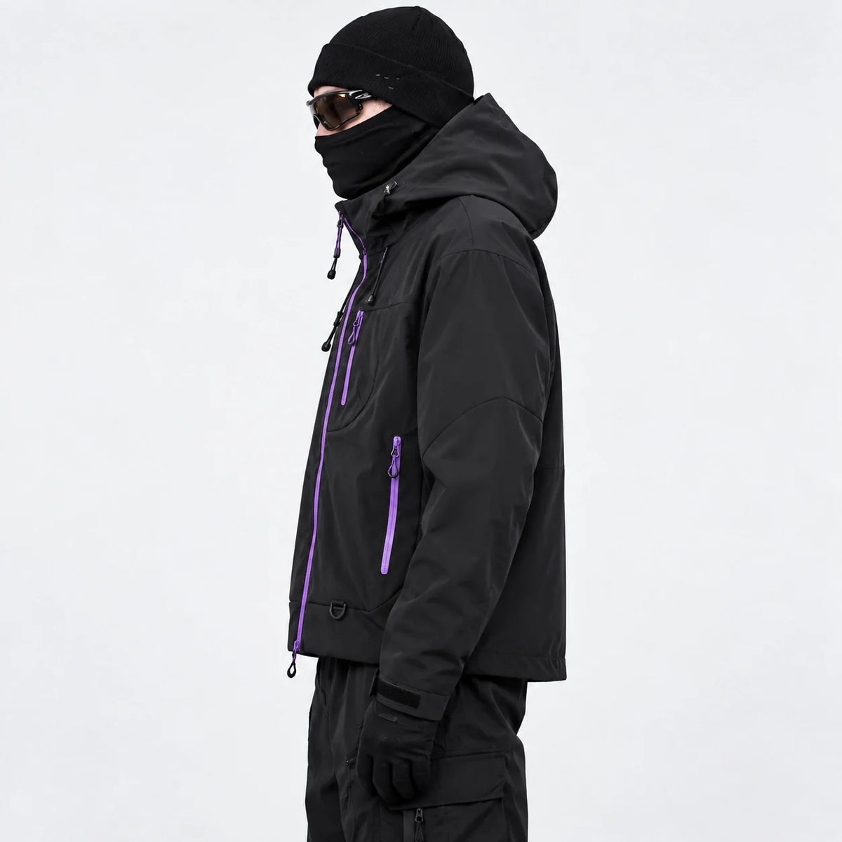 Caw - Unisex Windproof Breathable & Packable Waterproof Jacket - Black