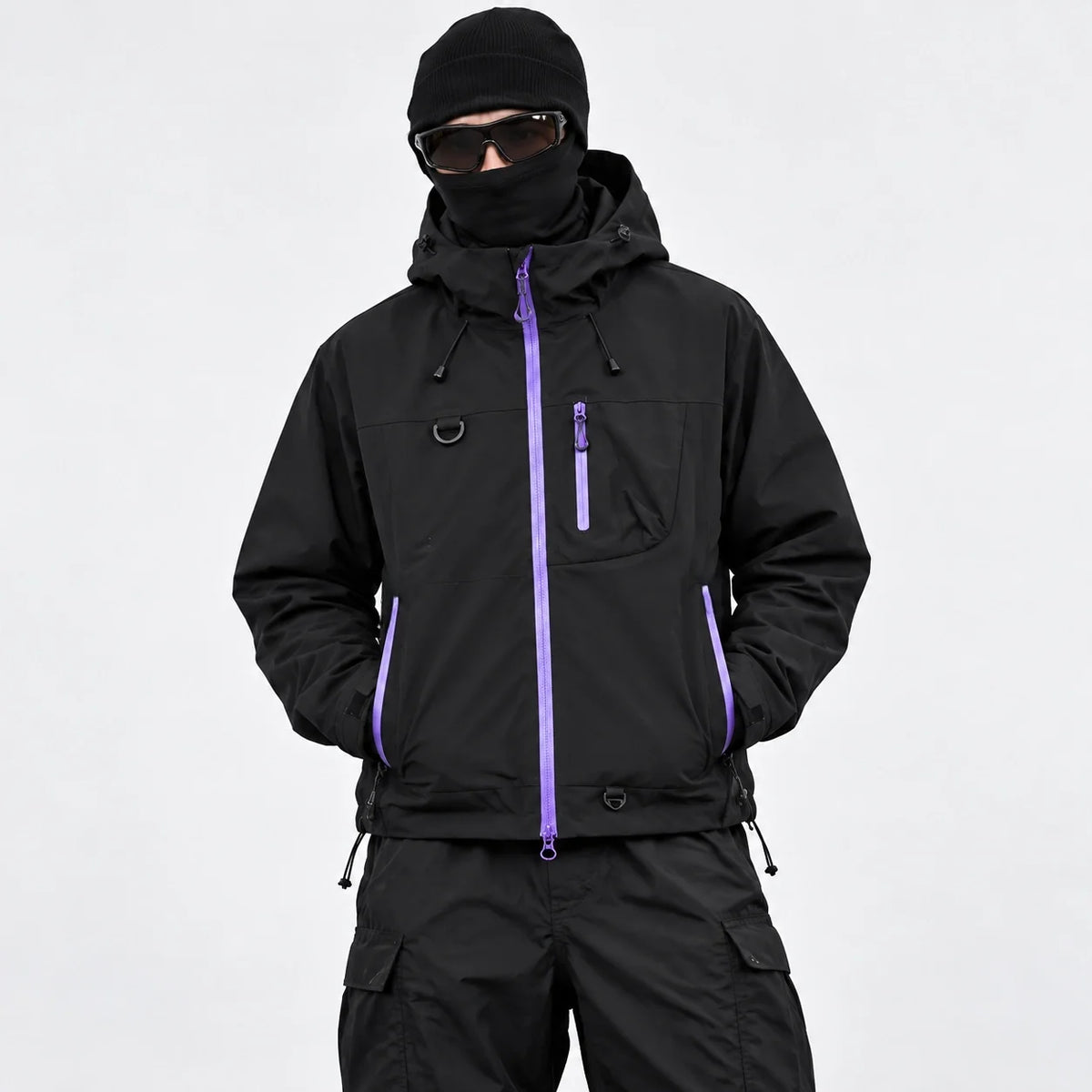 Caw - Unisex Windproof Breathable & Packable Waterproof Jacket - Black