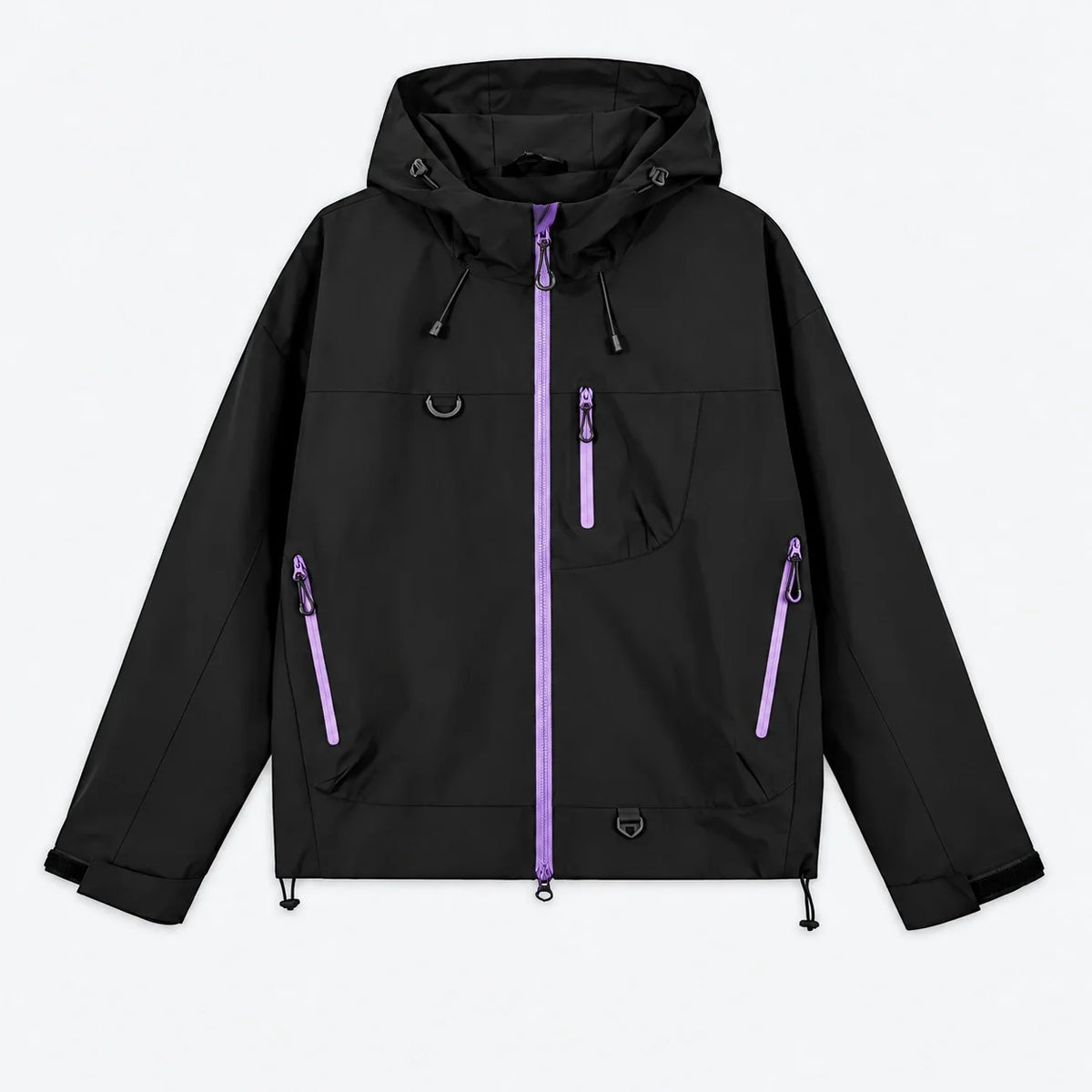 Caw - Unisex Windproof Breathable & Packable Waterproof Jacket - Black