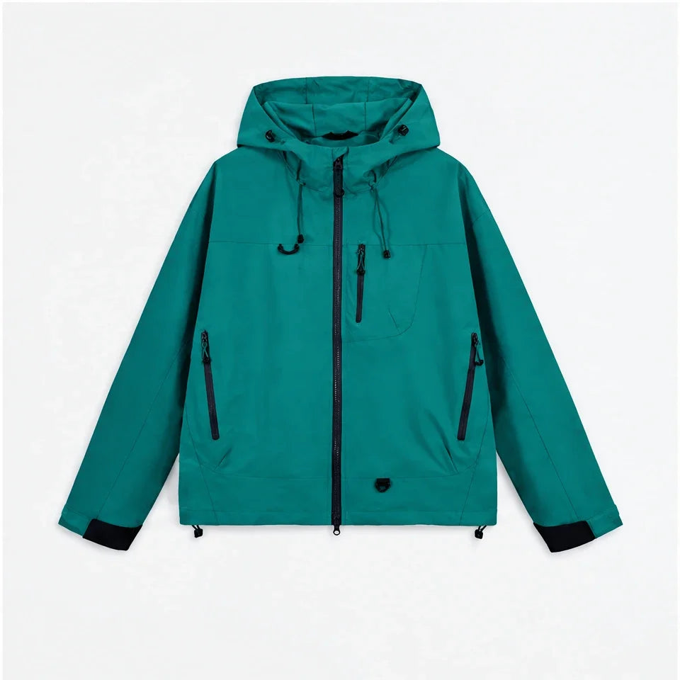 Caw - Unisex Windproof Breathable & Packable Waterproof Jacket - Dark Green