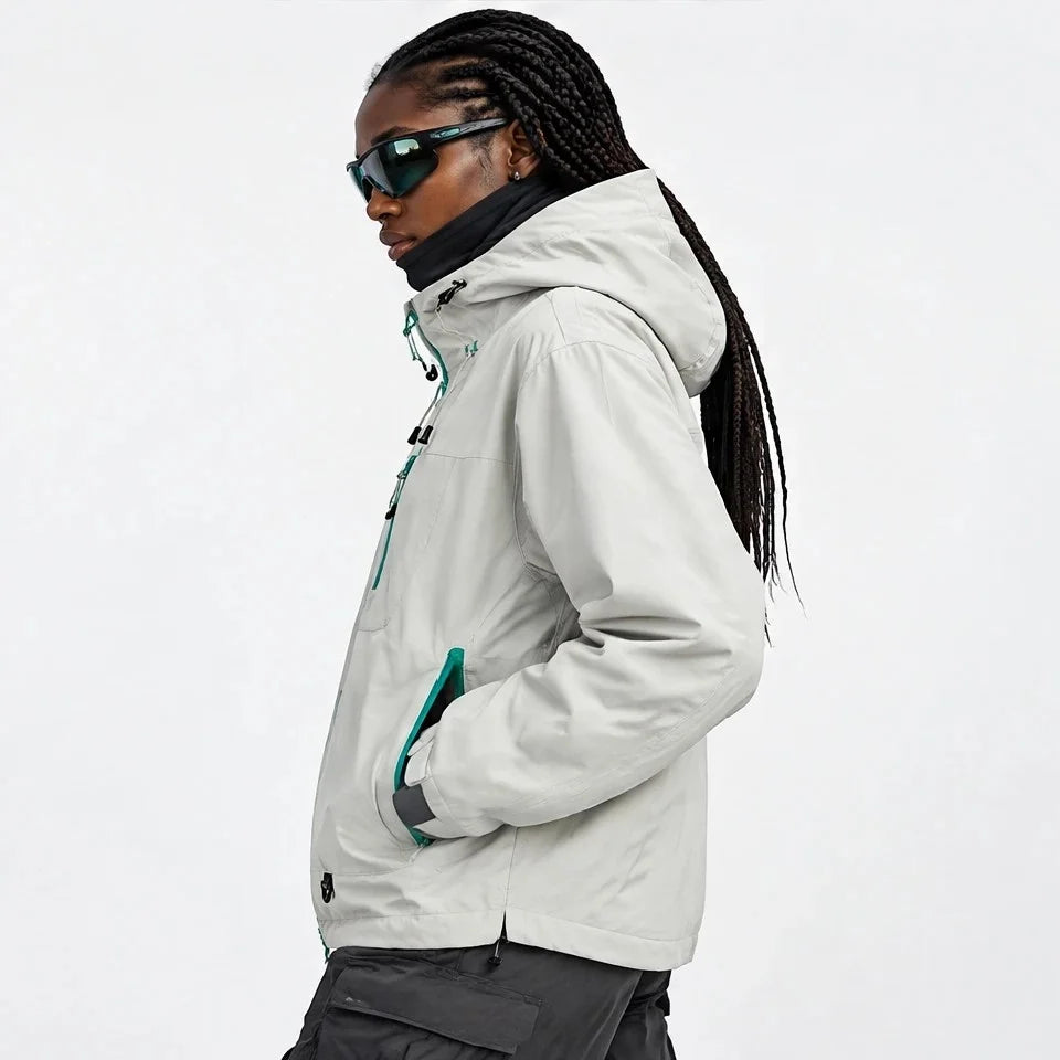 Caw - Unisex Windproof Breathable & Packable Waterproof Jacket - Grey