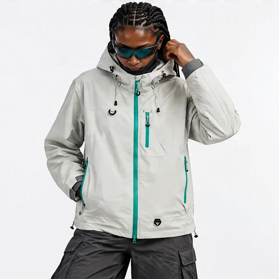 Caw - Unisex Windproof Breathable & Packable Waterproof Jacket - Grey