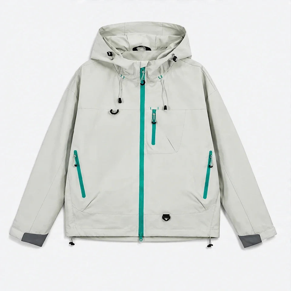 Caw - Unisex Windproof Breathable & Packable Waterproof Jacket - Grey