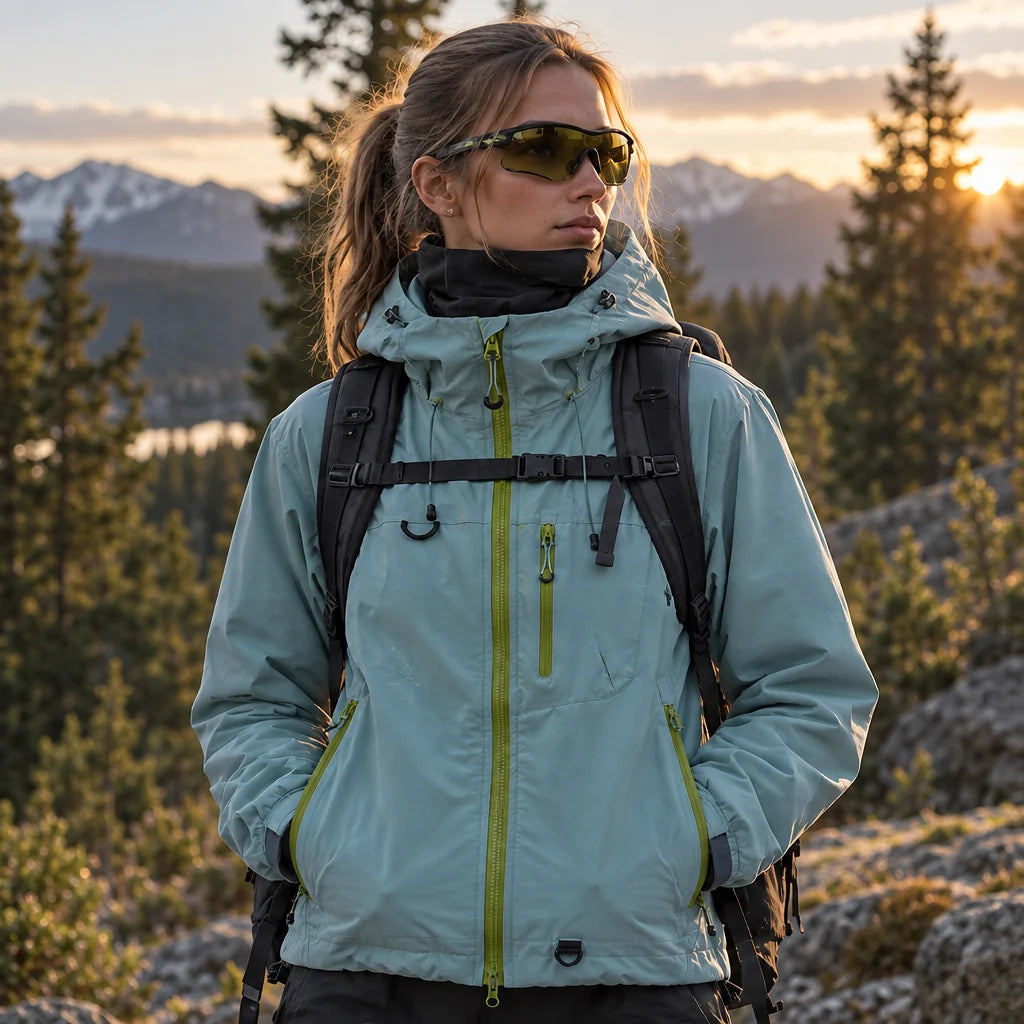 Caw - Unisex Windproof Breathable & Packable Waterproof Jacket - Light green