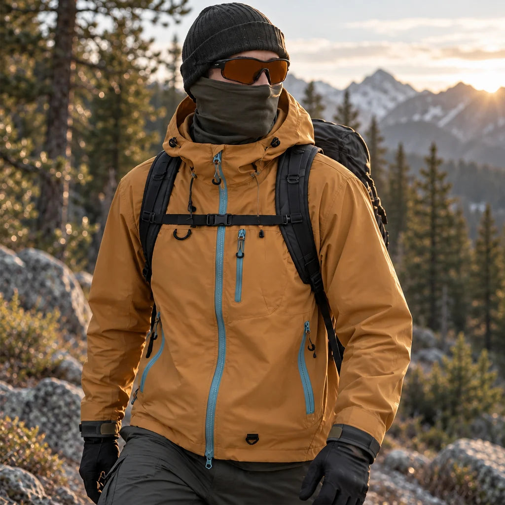 Caw - Unisex Windproof Breathable & Packable Waterproof Jacket - Orange
