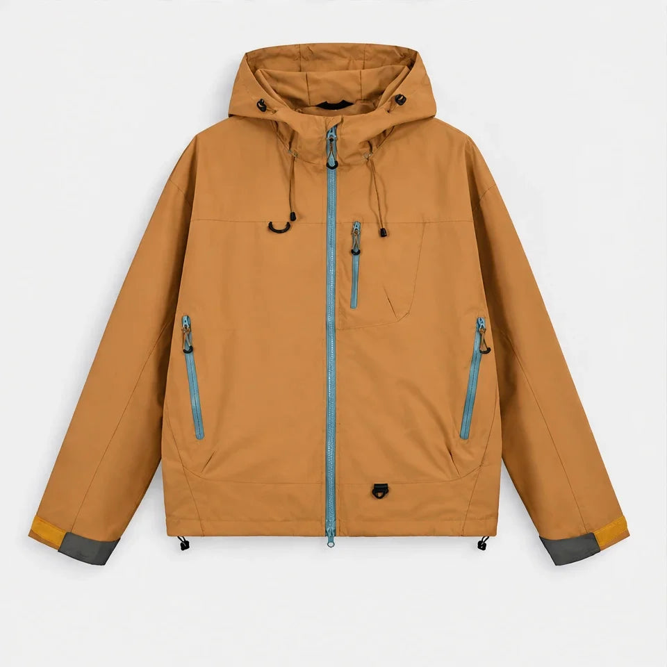 Caw - Unisex Windproof Breathable & Packable Waterproof Jacket - Orange