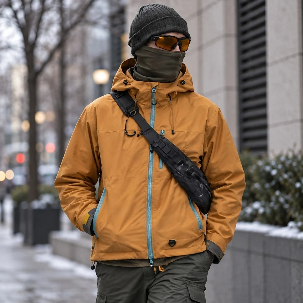 Caw - Unisex Windproof Breathable & Packable Waterproof Jacket - Orange