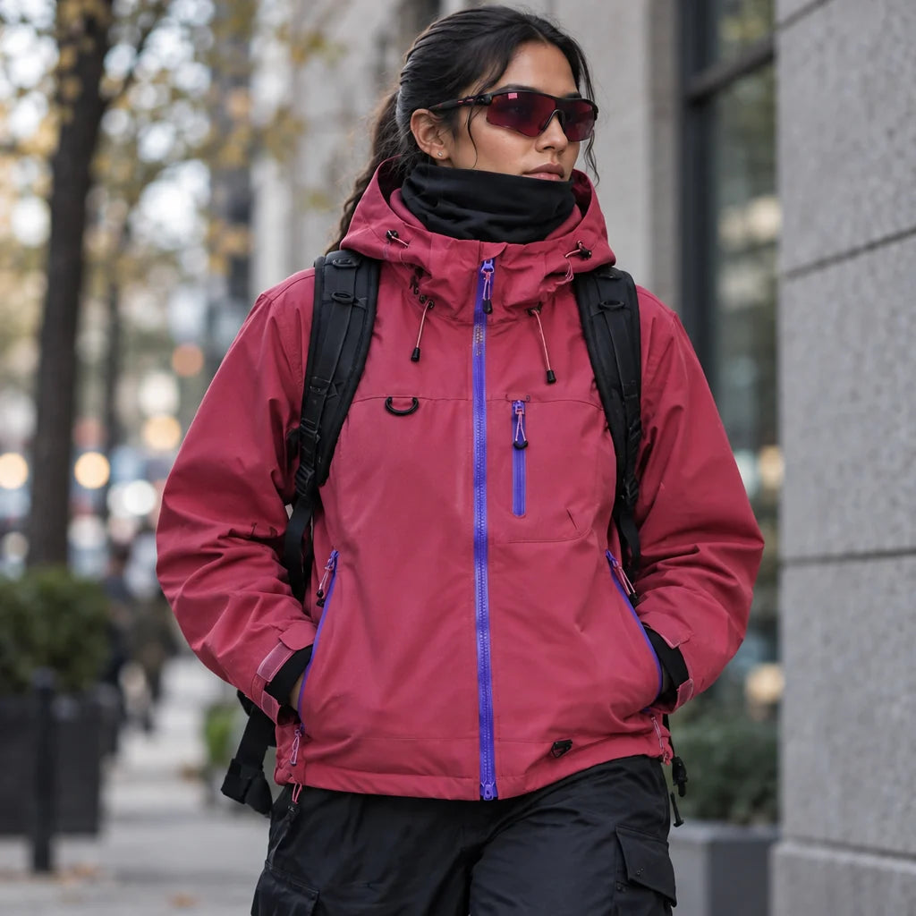 Caw - Unisex Windproof Breathable & Packable Waterproof Jacket - Pink